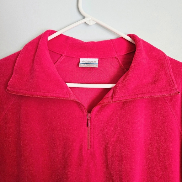 Like-New Columbia Women's Hot Pink Lightweight Fleece Half-Zip Jacket Size 2X - Picture 2 of 7